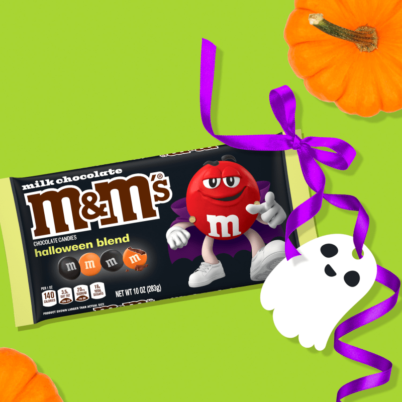 M&M'S Halloween Black and Orange Milk Chocolate Halloween Candy, 10 Oz Bag