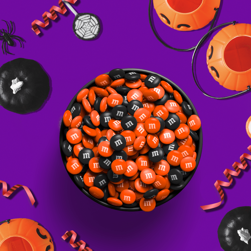 M&M'S Halloween Black and Orange Milk Chocolate Halloween Candy, 10 Oz Bag