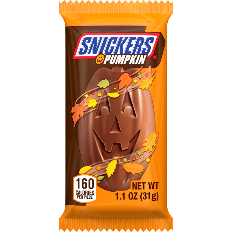 SNICKERS Pumpkin Milk Chocolate Candy Bar, 1.1 Oz Single Pack