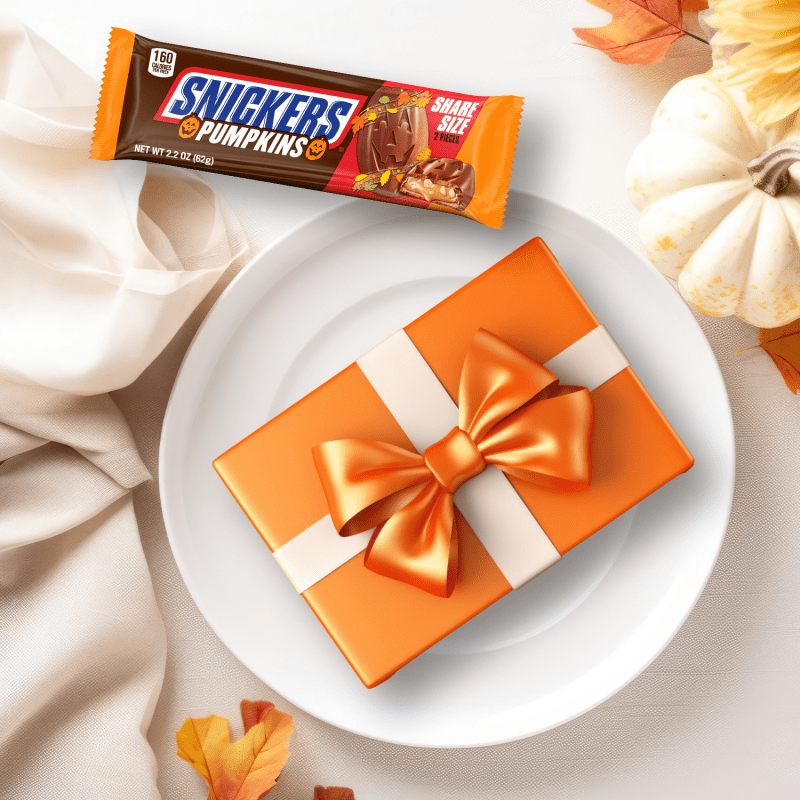 SNICKERS Pumpkin Milk Chocolate Candy Bars, Share Size,  2.2 Oz, 2 Ct Pack