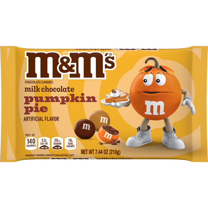 M&M'S Pumpkin Pie Chocolate Halloween Candy, 7.44 Oz Candy Bag