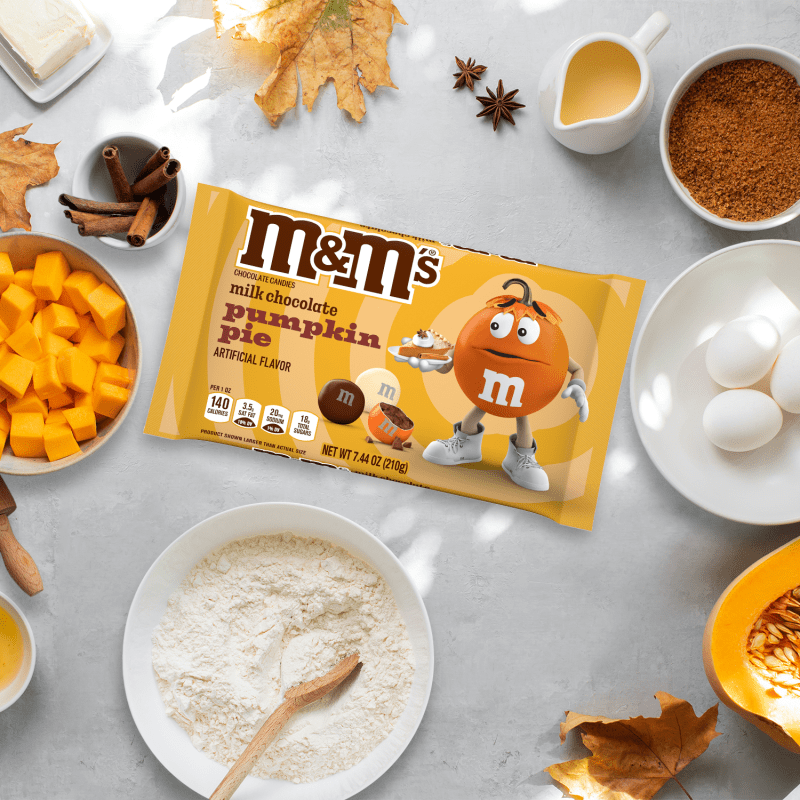 M&M'S Pumpkin Pie Chocolate Halloween Candy, 7.44 Oz Candy Bag