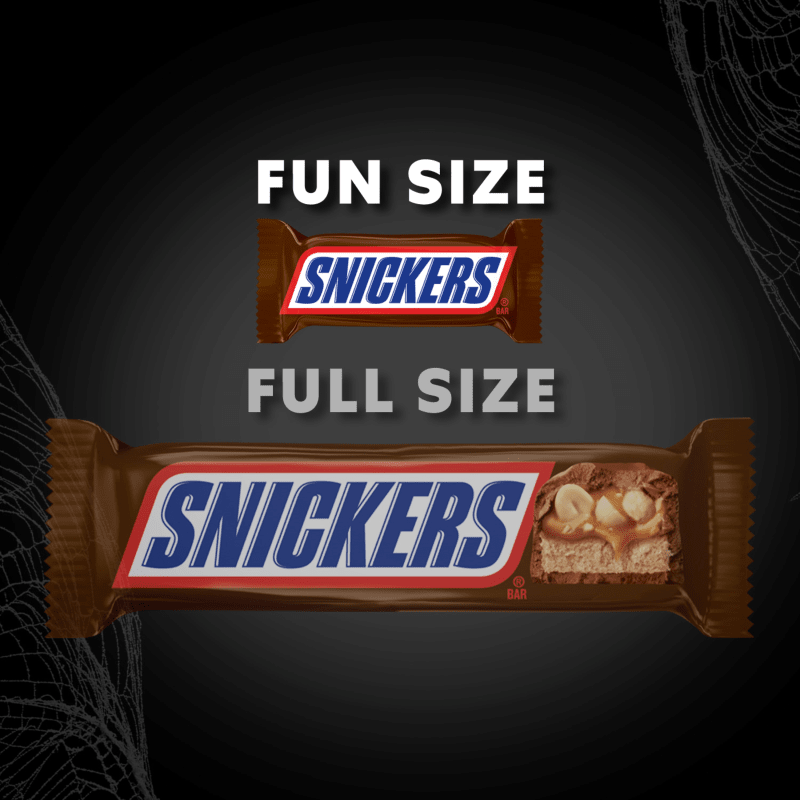 SNICKERS Fun Size Milk Chocolate Halloween Candy Bars Bulk Bucket, 101.79 Oz