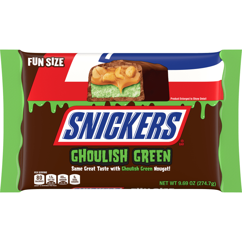 SNICKERS Ghoulish Green Halloween Chocolate Candy