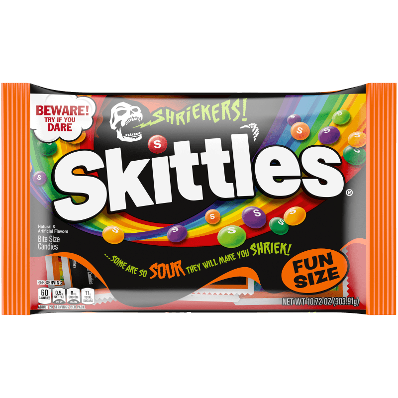 SKITTLES Shriekers Halloween Candy Fun Size Bag