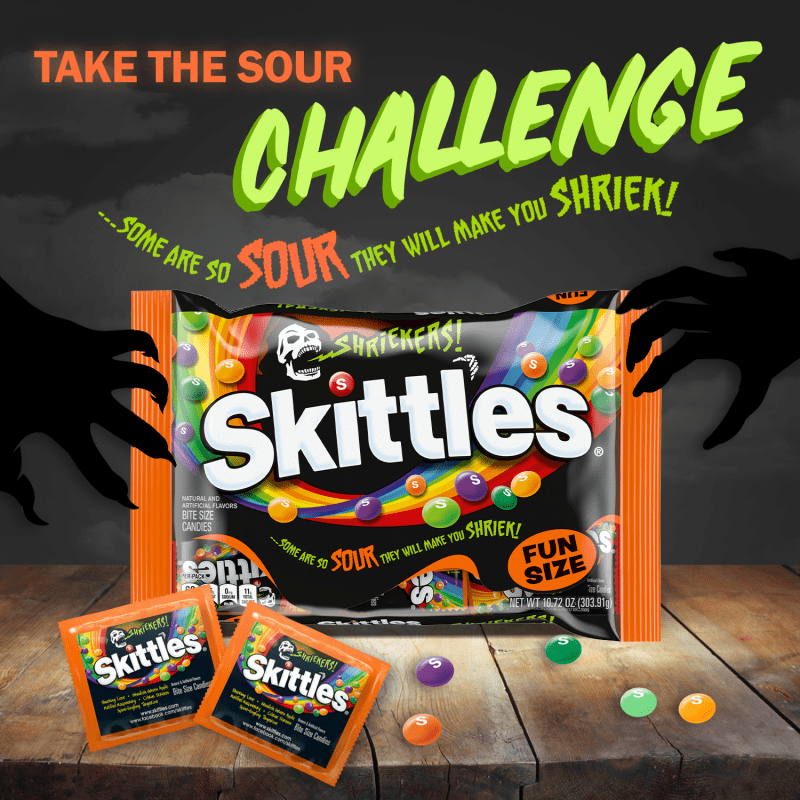 SKITTLES Shriekers Halloween Candy Fun Size Bag