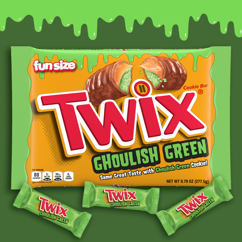 TWIX FUN SIZE Ghoulish Green Cookie Bars, 9.79oz