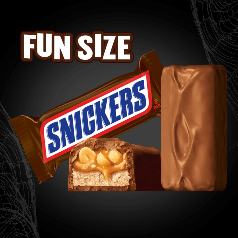 SNICKERS Fun Size Milk Chocolate Halloween Candy Bars Bulk Bucket, 101.79 Oz