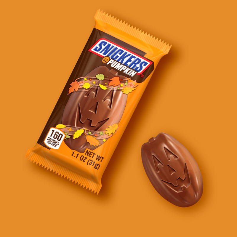 SNICKERS Pumpkin Milk Chocolate Candy Bar, 1.1 Oz Single Pack